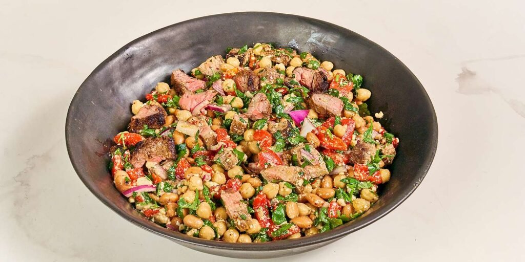 Steak Chimichurri Dense Bean Salad Recipe