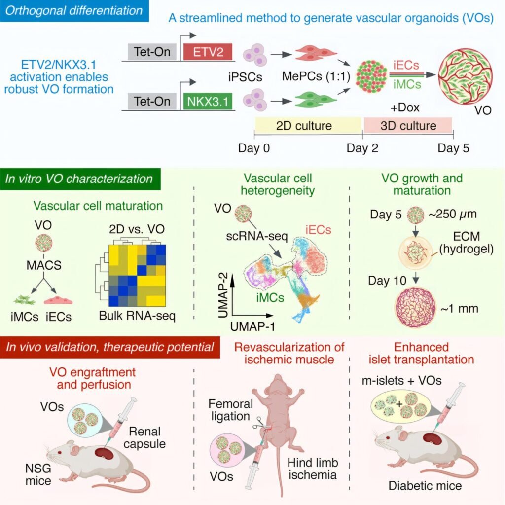 Five-day vascular organoids speed tissue engineering research