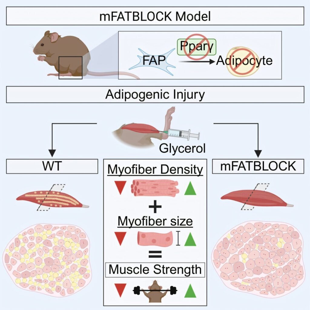 Intramuscular fat blocks muscle healing and weakens strength, study finds