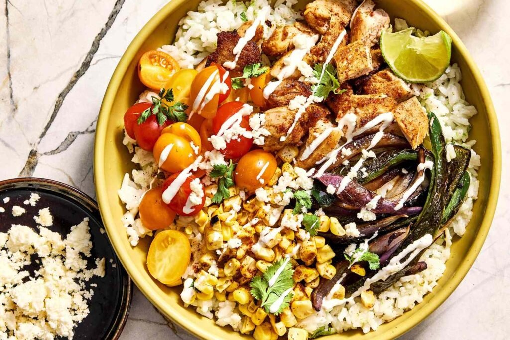 Street Corn-Chicken Burrito Bowl