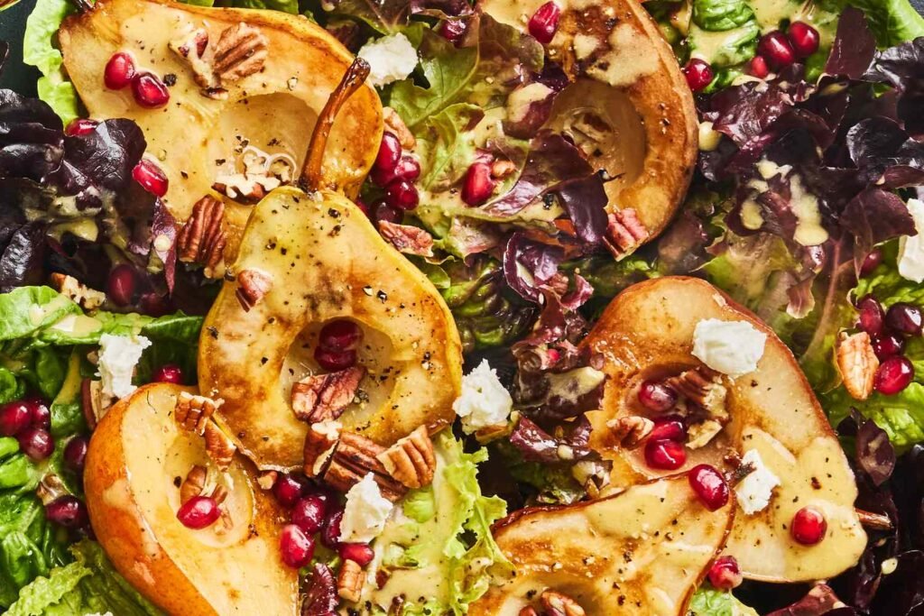 Brown Butter, Roasted Pear, and Goat Cheese Salad